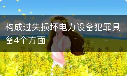 构成过失损坏电力设备犯罪具备4个方面