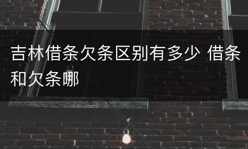 吉林借条欠条区别有多少 借条和欠条哪