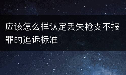 应该怎么样认定丢失枪支不报罪的追诉标准