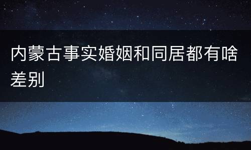 内蒙古事实婚姻和同居都有啥差别
