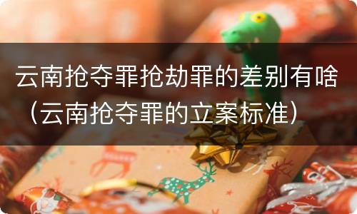 云南抢夺罪抢劫罪的差别有啥（云南抢夺罪的立案标准）