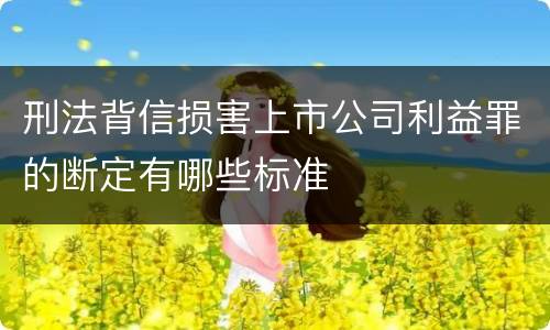 刑法背信损害上市公司利益罪的断定有哪些标准