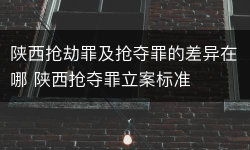 陕西抢劫罪及抢夺罪的差异在哪 陕西抢夺罪立案标准