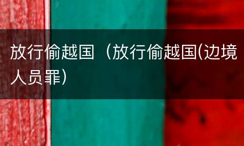 放行偷越国（放行偷越国(边境人员罪）