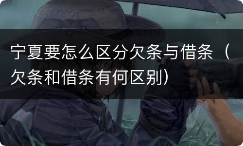 宁夏要怎么区分欠条与借条（欠条和借条有何区别）
