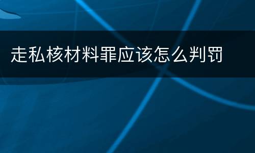走私核材料罪应该怎么判罚