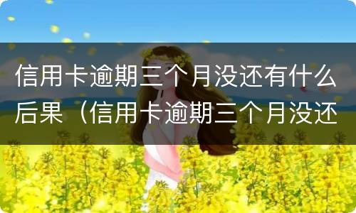 信用卡逾期三个月没还有什么后果（信用卡逾期三个月没还有什么后果嘛）
