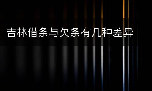 吉林借条与欠条有几种差异