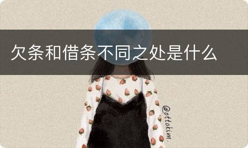 欠条和借条不同之处是什么