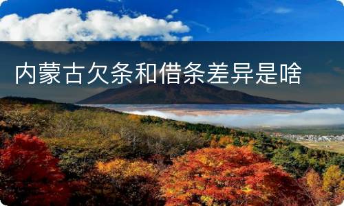 内蒙古欠条和借条差异是啥