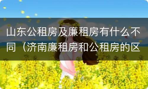 山东公租房及廉租房有什么不同（济南廉租房和公租房的区别）