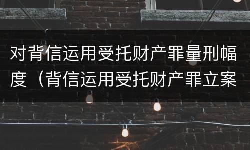 对背信运用受托财产罪量刑幅度（背信运用受托财产罪立案追诉标准）