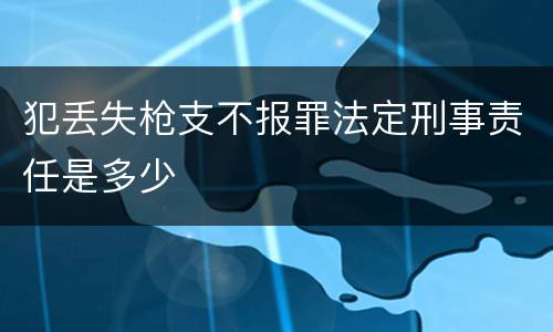 犯丢失枪支不报罪法定刑事责任是多少