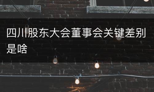 四川股东大会董事会关键差别是啥