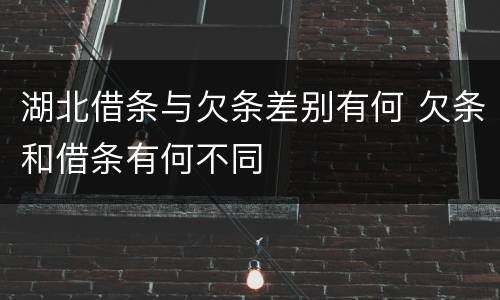 湖北借条与欠条差别有何 欠条和借条有何不同
