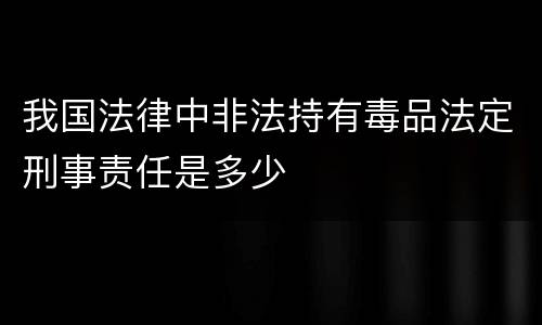 我国法律中非法持有毒品法定刑事责任是多少