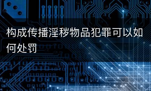 构成传播淫秽物品犯罪可以如何处罚