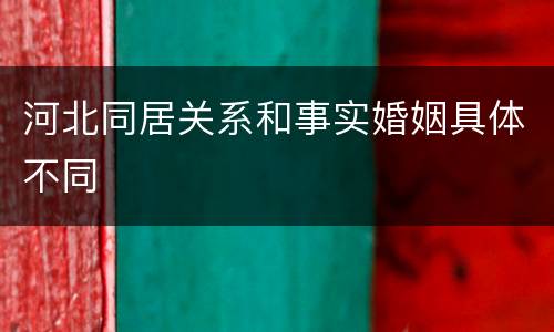 河北同居关系和事实婚姻具体不同