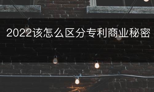 2022该怎么区分专利商业秘密
