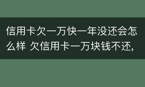 信用卡欠一万快一年没还会怎么样 欠信用卡一万块钱不还,一年以后会是多少