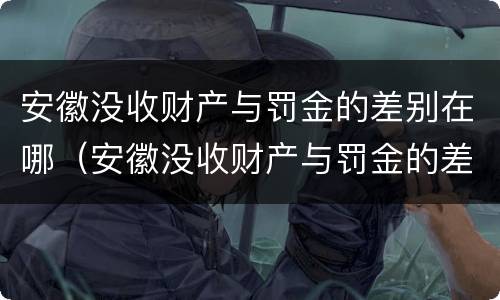 安徽没收财产与罚金的差别在哪（安徽没收财产与罚金的差别在哪查）