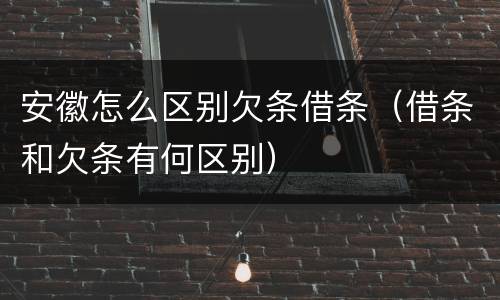 安徽怎么区别欠条借条（借条和欠条有何区别）