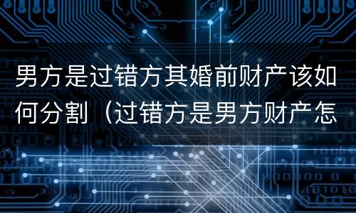 男方是过错方其婚前财产该如何分割（过错方是男方财产怎么分割）