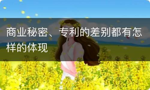 商业秘密、专利的差别都有怎样的体现