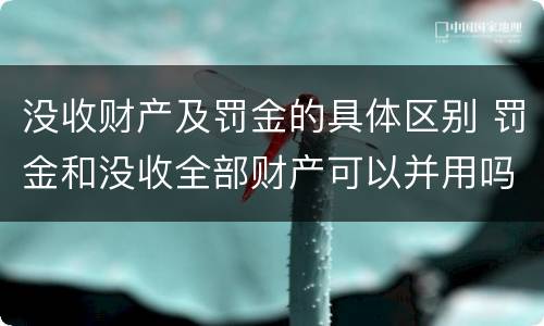 没收财产及罚金的具体区别 罚金和没收全部财产可以并用吗