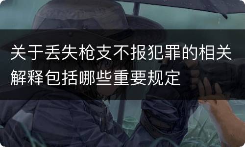 关于丢失枪支不报犯罪的相关解释包括哪些重要规定