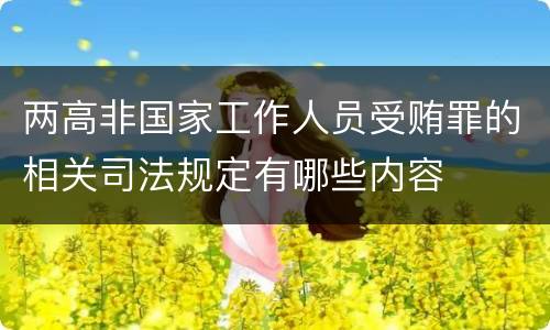 两高非国家工作人员受贿罪的相关司法规定有哪些内容