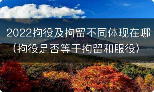 2022拘役及拘留不同体现在哪（拘役是否等于拘留和服役）