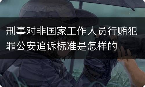 刑事对非国家工作人员行贿犯罪公安追诉标准是怎样的