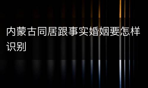 内蒙古同居跟事实婚姻要怎样识别
