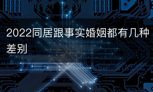 2022同居跟事实婚姻都有几种差别