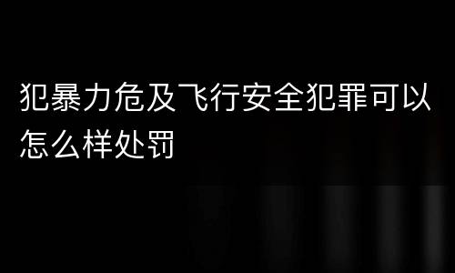 犯暴力危及飞行安全犯罪可以怎么样处罚