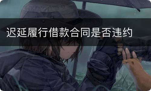 迟延履行借款合同是否违约