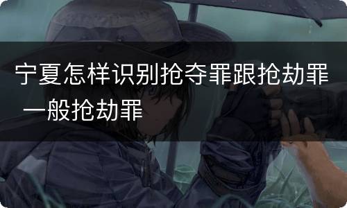 宁夏怎样识别抢夺罪跟抢劫罪 一般抢劫罪