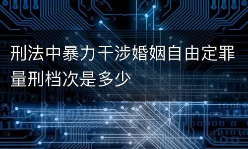 刑法中暴力干涉婚姻自由定罪量刑档次是多少