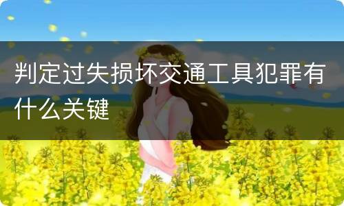 判定过失损坏交通工具犯罪有什么关键