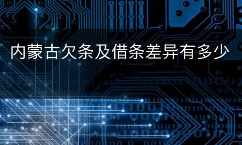 内蒙古欠条及借条差异有多少