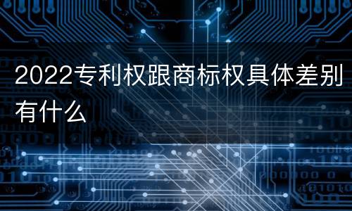 2022专利权跟商标权具体差别有什么
