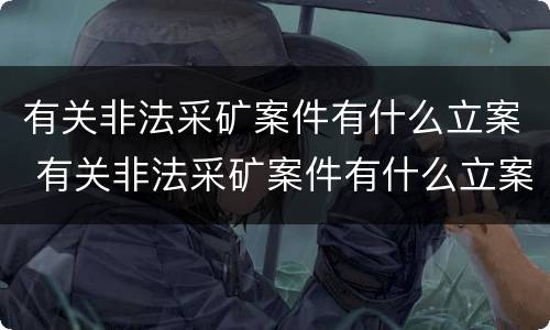 有关非法采矿案件有什么立案 有关非法采矿案件有什么立案规定