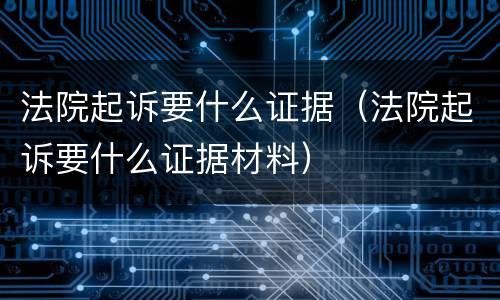 法院起诉要什么证据（法院起诉要什么证据材料）