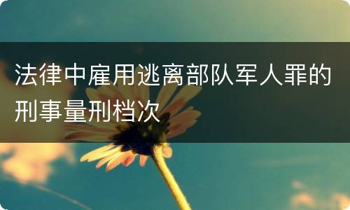 法律中雇用逃离部队军人罪的刑事量刑档次