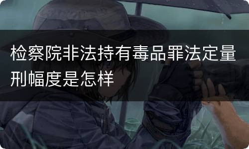 检察院非法持有毒品罪法定量刑幅度是怎样