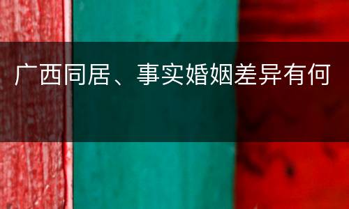 广西同居、事实婚姻差异有何