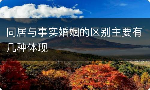 同居与事实婚姻的区别主要有几种体现