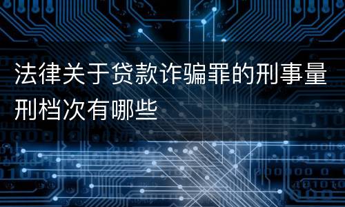 法律关于贷款诈骗罪的刑事量刑档次有哪些