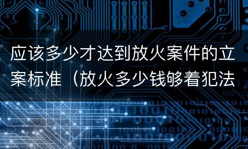 应该多少才达到放火案件的立案标准（放火多少钱够着犯法）